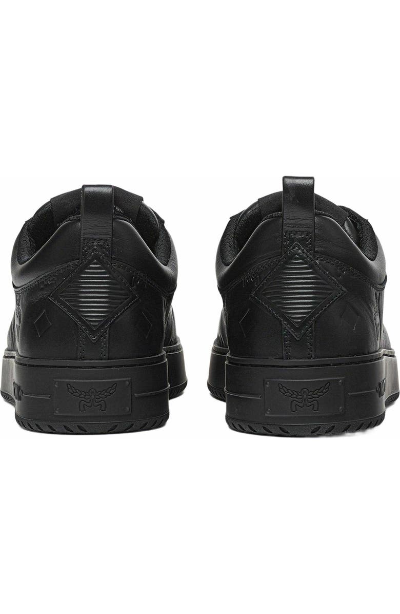 MCM Neo Terrain Lo Sneakers in Monogram Leather, Alternate, color, Black