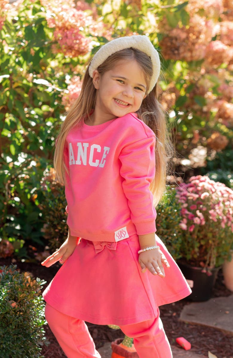 Bits & Bows Dance Skirted Sweatsuit, Alternate, color, Hot Pink