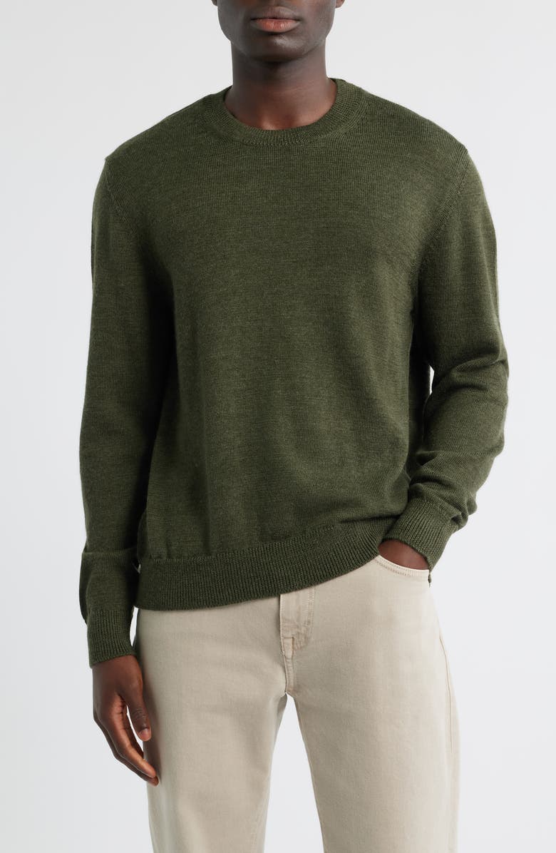 ALEX CRANE Campo Merino Wool Crewneck Sweater, Main, color, Pine