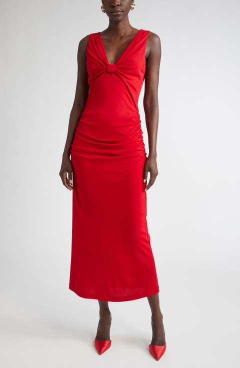 Ruched Jersey Column Dress