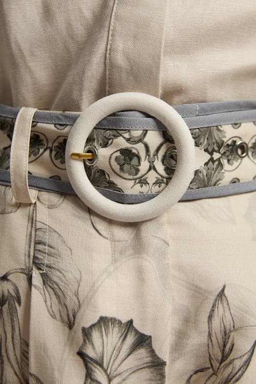Karen Millen Placed Print Short With Belt In Brown