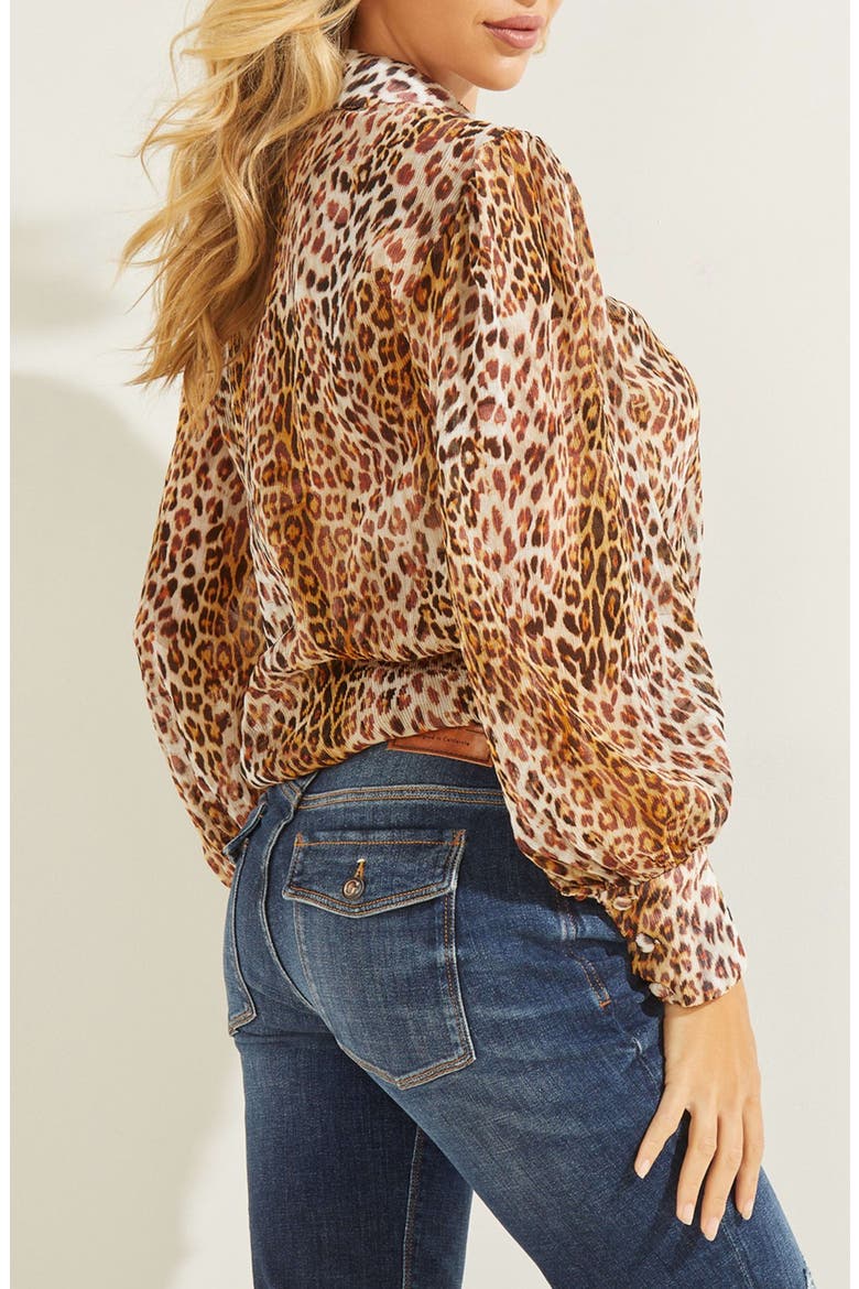 Yora Leopard Print Shirt, Alternate, color, GHOST LEAF LEOPARD PRINT