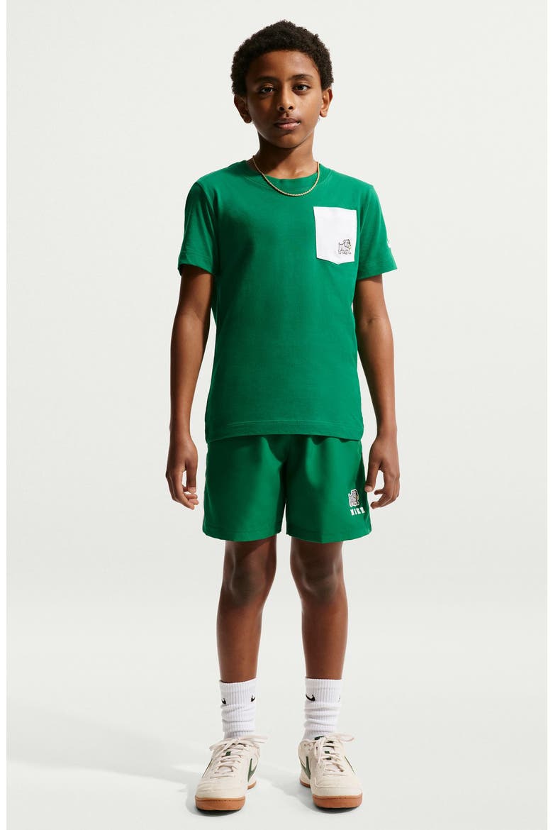 Kids' Dri-FIT Multi+ Shorts, Main, color, MALACHITE/ WHITE