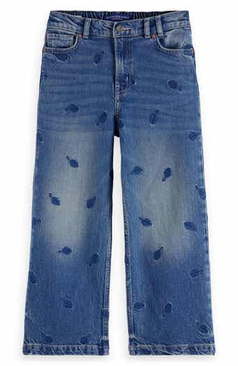 Scotch & Soda The Deep Loose Embroidered Wide Leg Denim Jeans