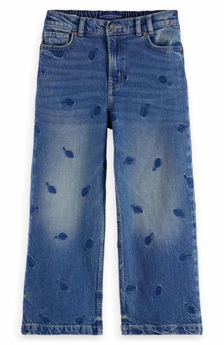 Scotch & Soda The Deep Loose Embroidered Wide Leg Denim Jeans