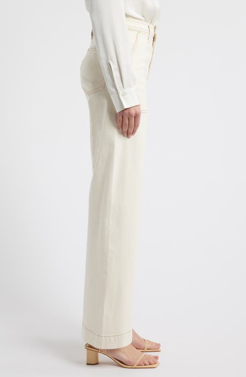 Pistola Penny High Waist Wide Leg Utility Jeans In White