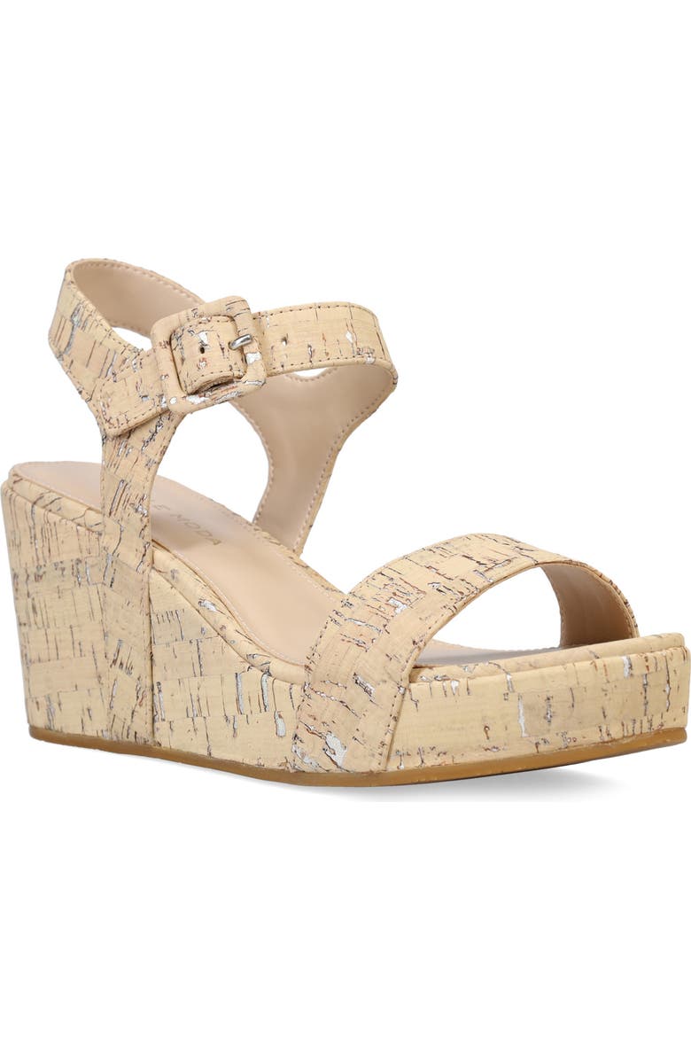 Pelle Moda Wiltz Ankle Strap Platform Wedge Sandal, Main, color, White Washed