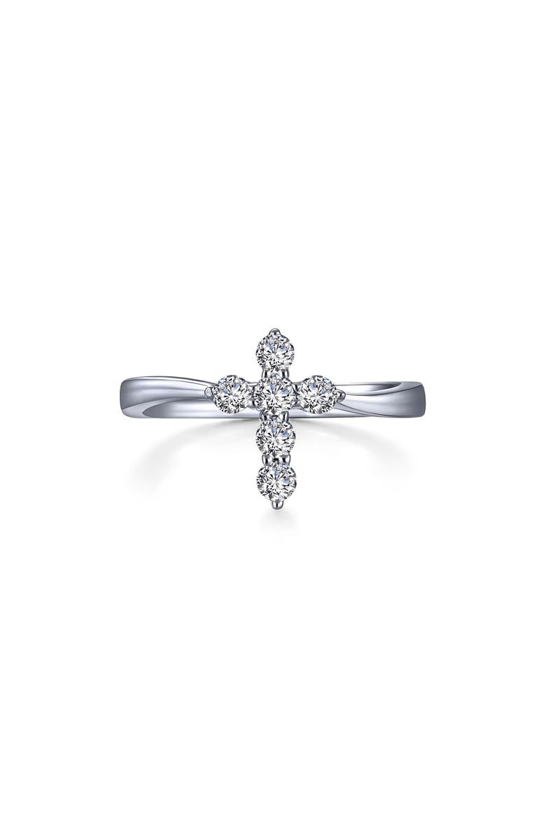 Lafonn Classic Cross Simulated Diamond Ring, Main, color, 