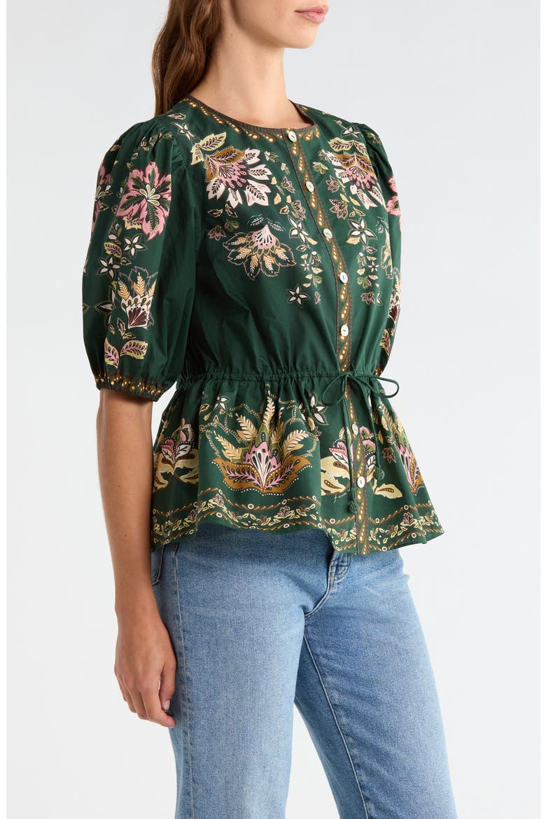 Garden Delight Peasant Top, Alternate, color, GARDEN DELIGHT DARK
