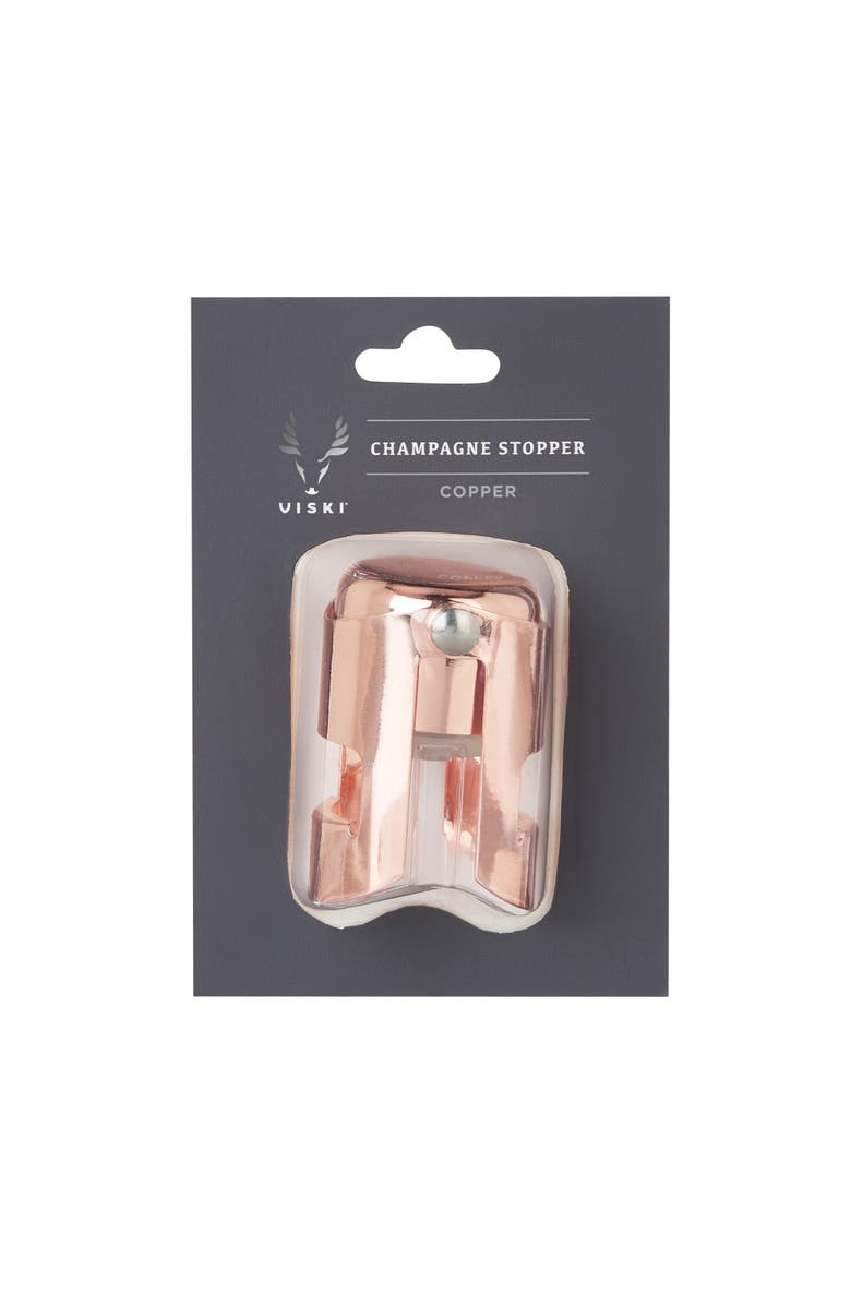 Viski Summit Champagne Stopper, Alternate, color, Copper