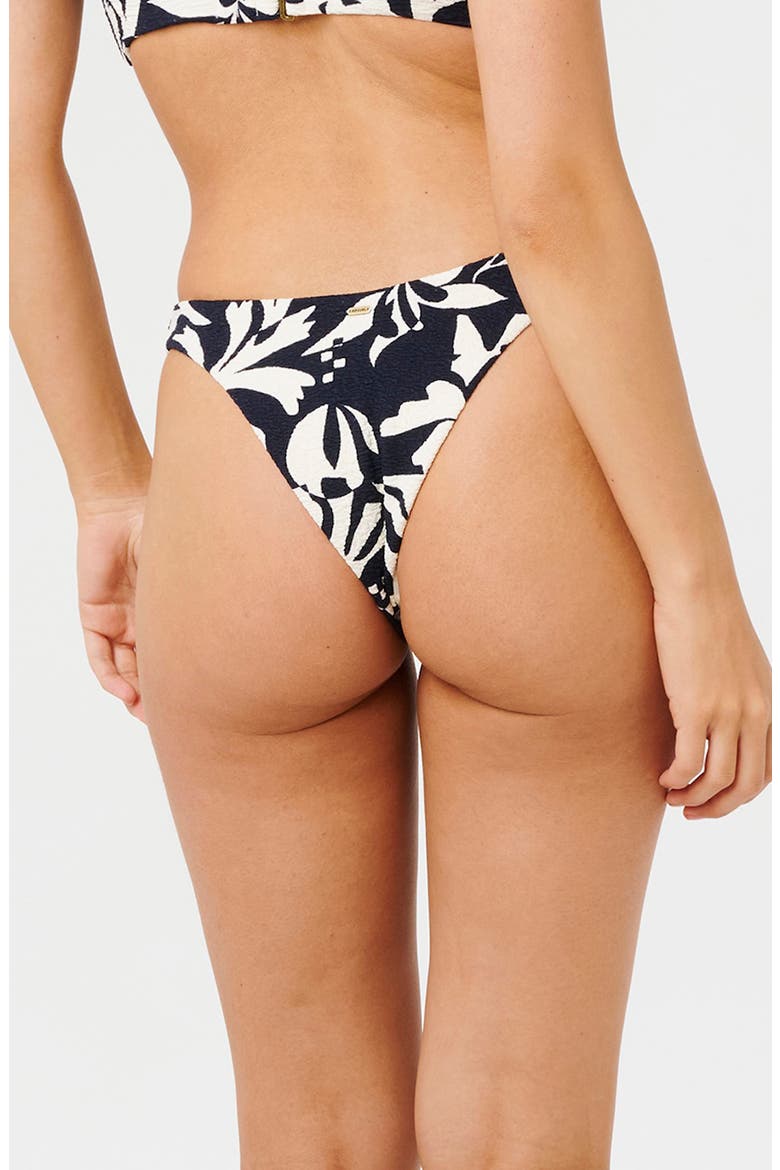Topanaga Geo High Cut Bikini Bottoms, Alternate, color, BLACK