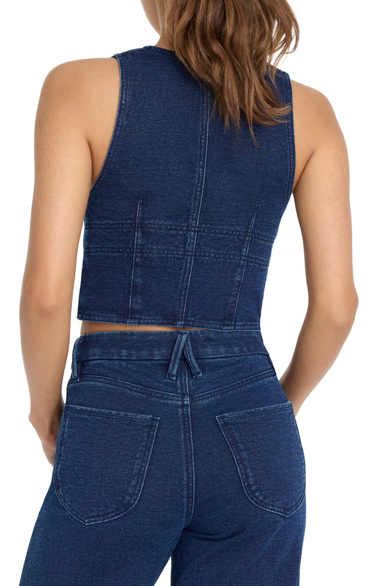 Good American Jeanius French Terry Vest, Alternate, color, Indigo377