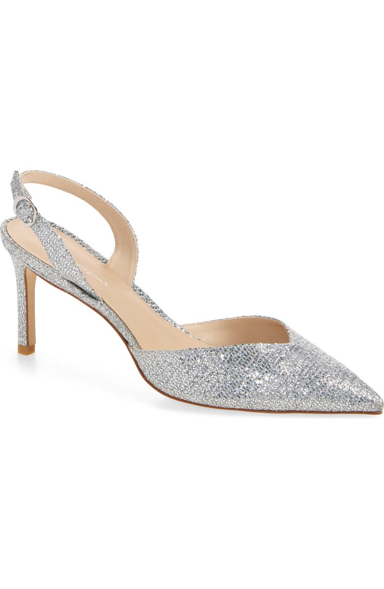 Stuart Weitzman Julia 75 Slingback Pump, Main, color, Silver