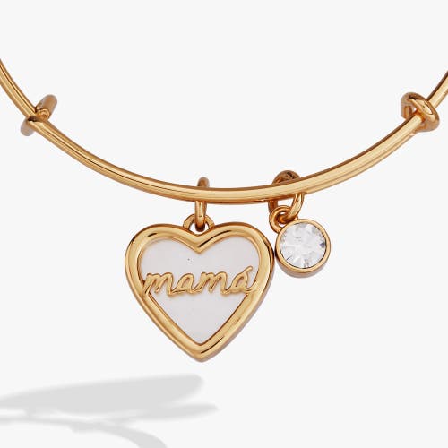Alex And Ani Mamá Mother Of Pearl Heart Bangle Bracelet Duo In Gold