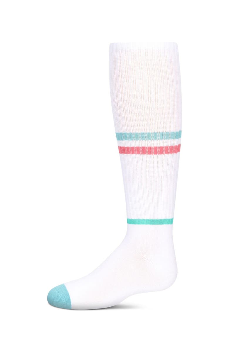 MeMoi Multi Colored Stripe Knee High Socks, Main, color, Teal