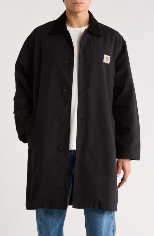 Carhartt Work In Progress Webster Cotton Canvas Coat In Black
