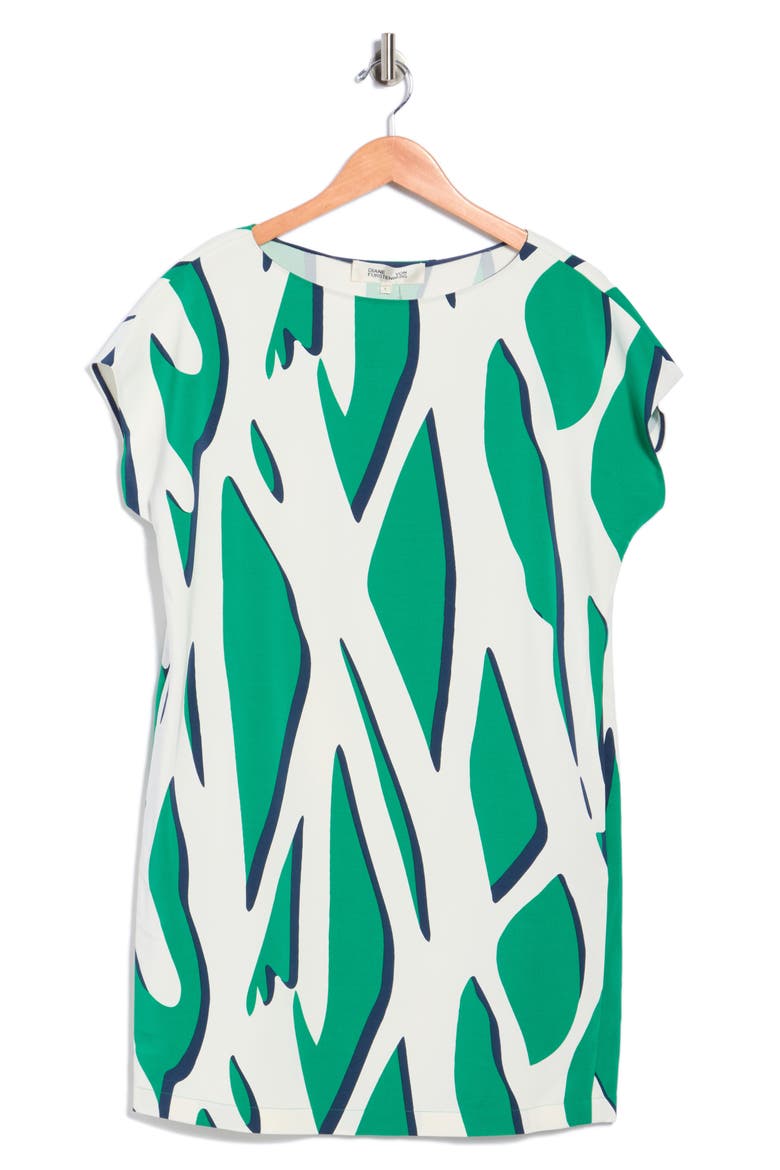 Cora Cap Sleeve Shift Dress, Main, color, SHADOW TWIGGS GIANT GREEN