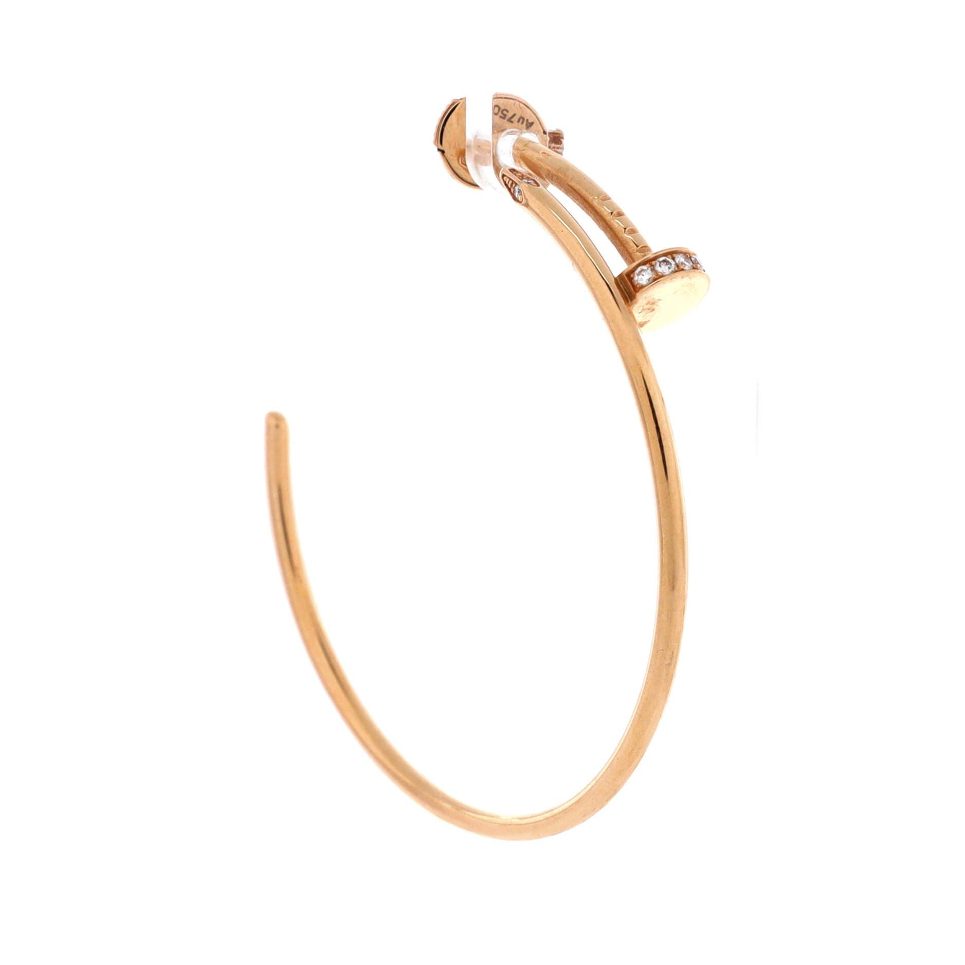 Juste un Clou Hoop Earrings 18K Rose Gold with Diamonds XL, Alternate, color, Metallic Gold