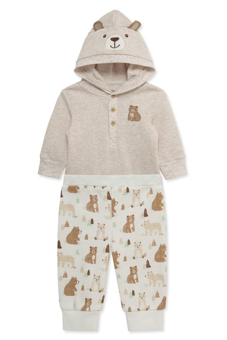 Kids' Bear Bodysuit & Pants Set, Alternate, color, OATMEAL