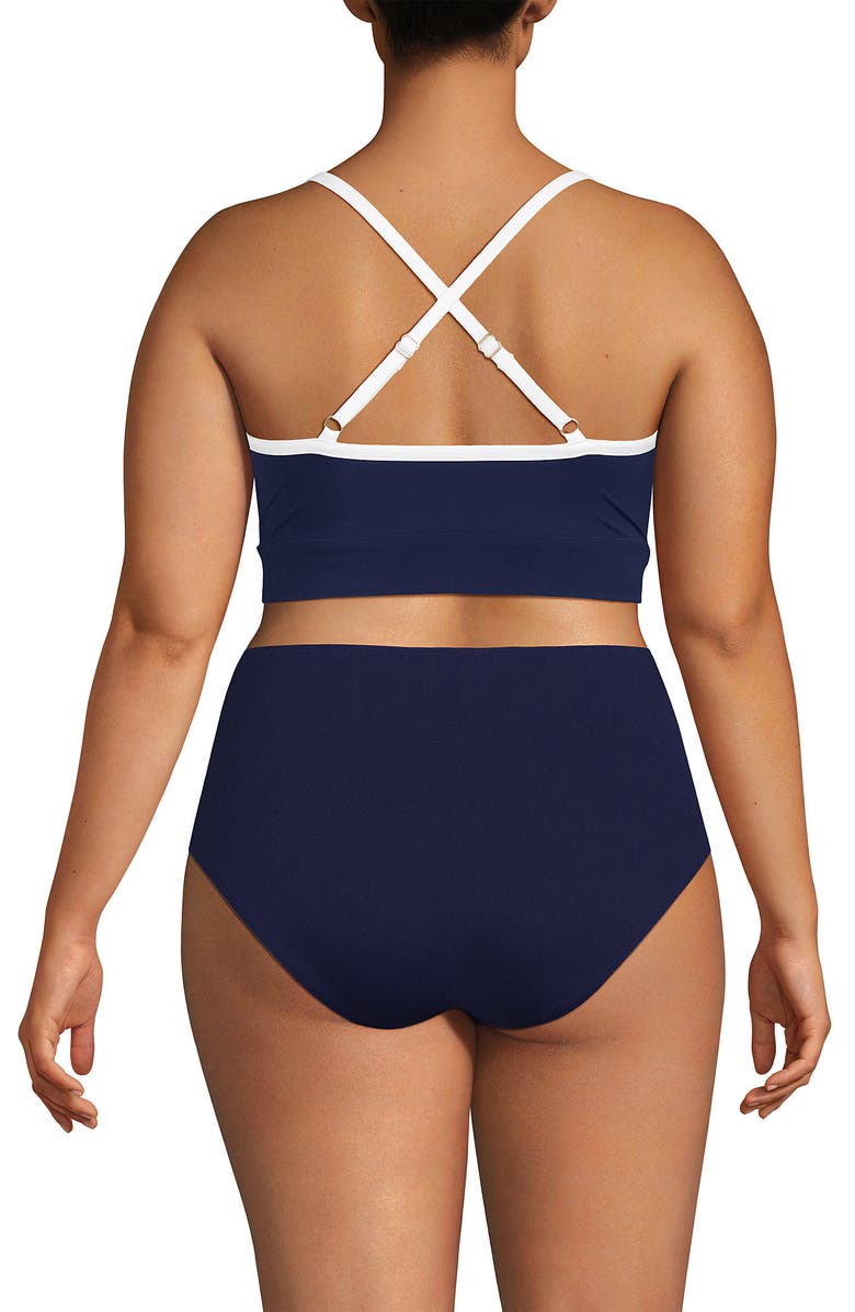 Lands' End Slender Suit Pleated Tankini Top, Alternate, color, 