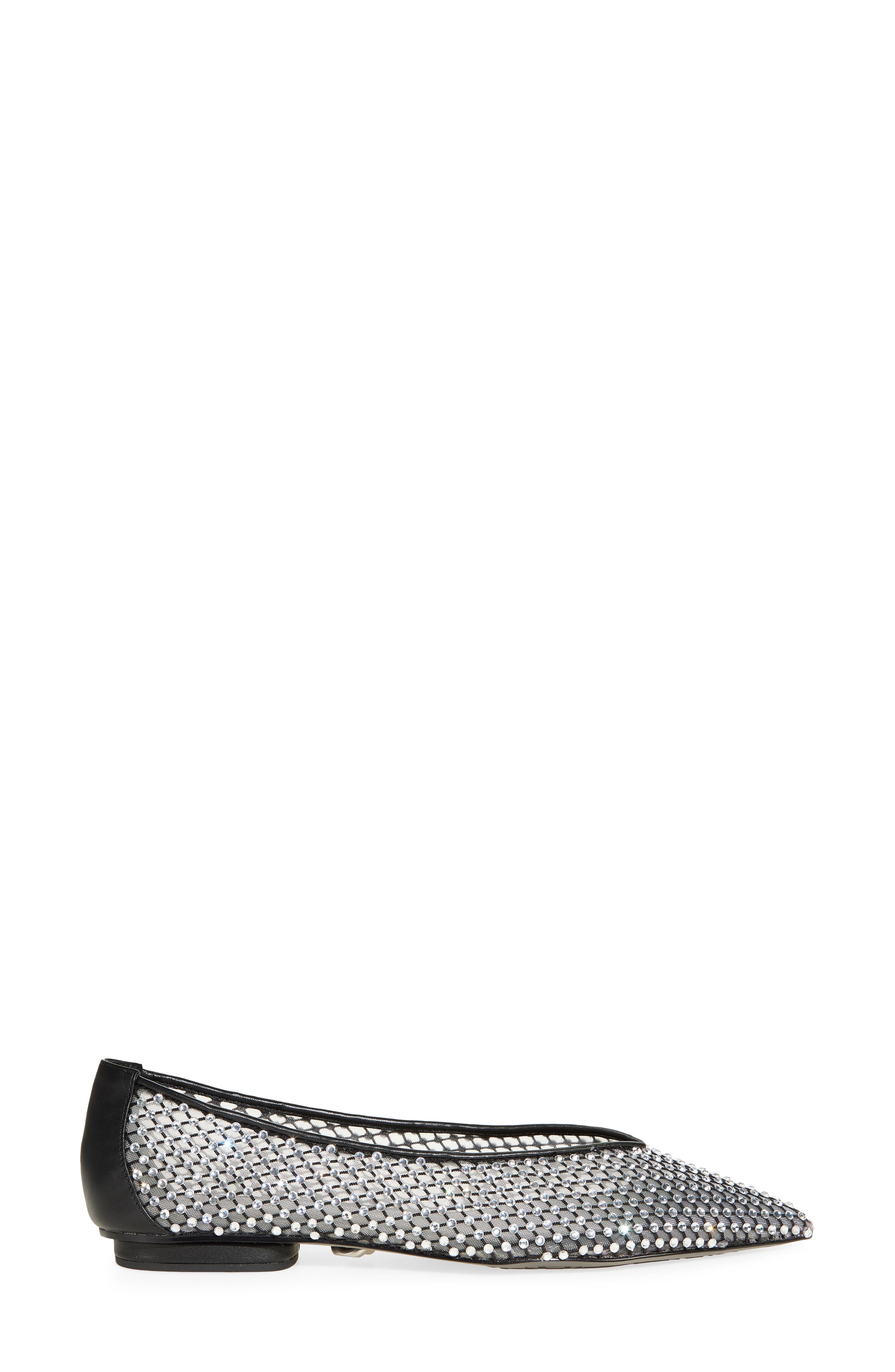 Rebecca Minkoff Crystal Mesh Ballet Flat, Alternate, color, Black