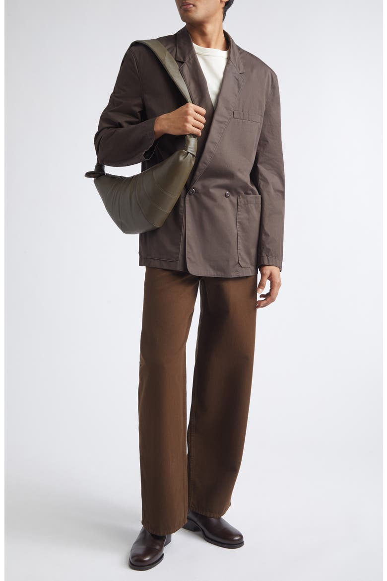 Double Breasted Cotton Twill Workwear Jacket, Alternate, color, RISTRETTO