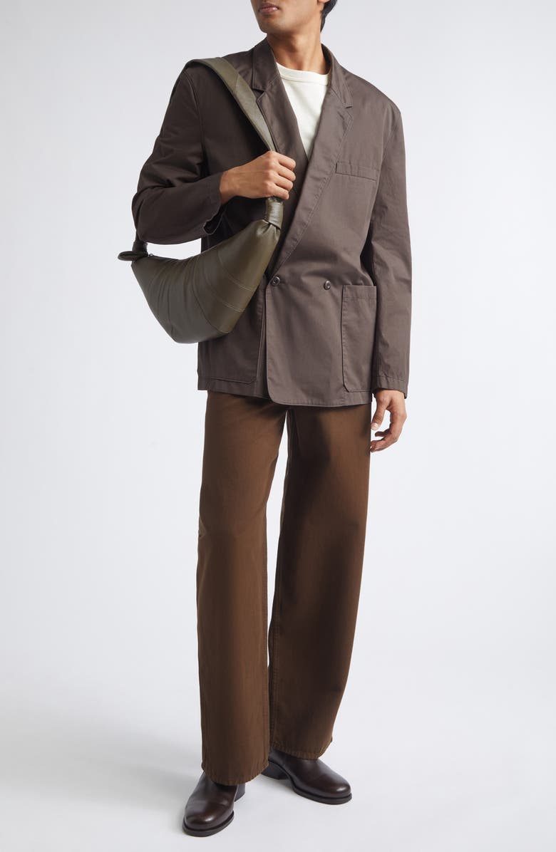 Lemaire Double Breasted Cotton Twill Workwear Jacket, Alternate, color, Ristretto