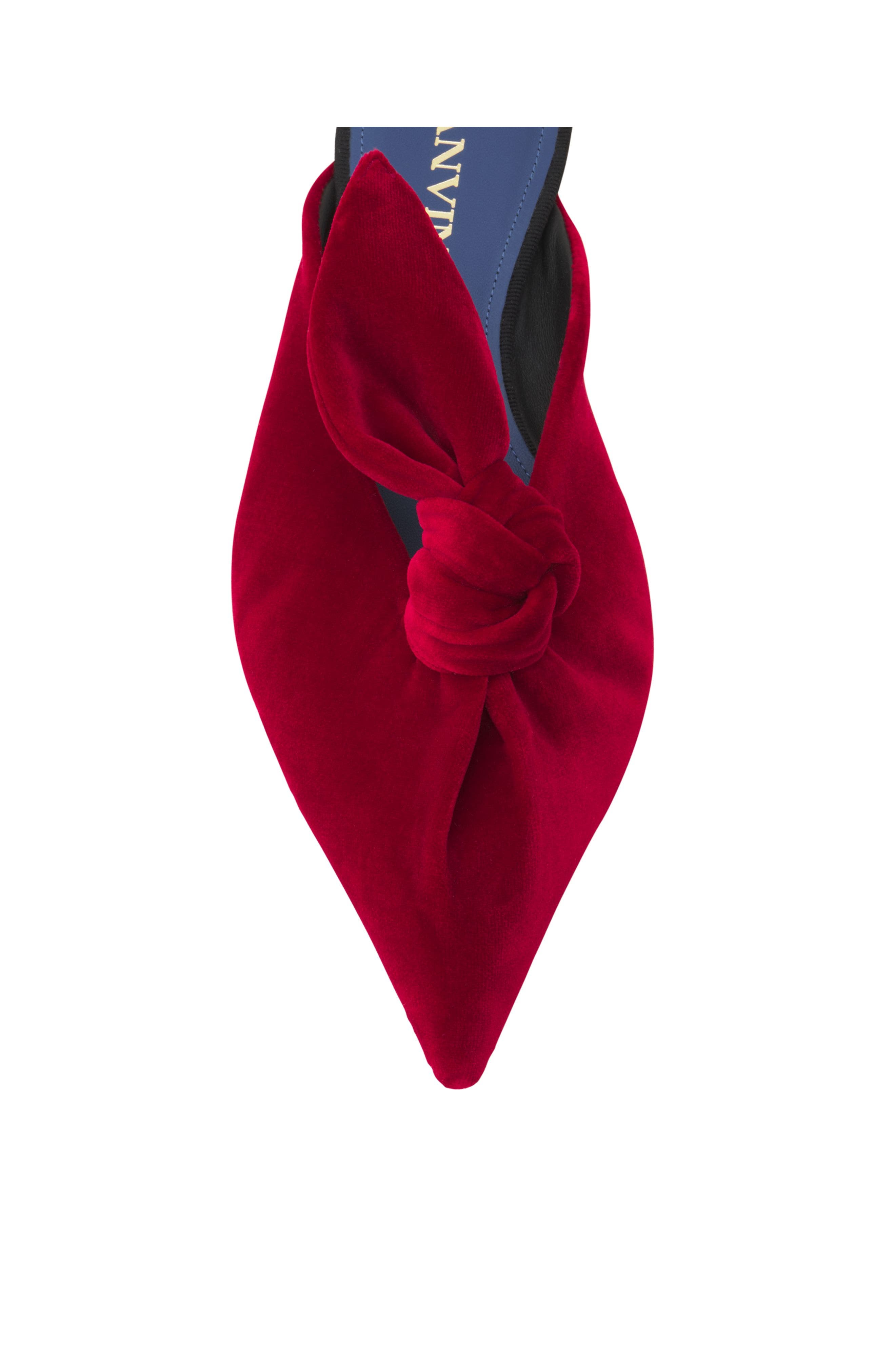 Lanvin Midnight Step Velvet Bow Mule, Alternate, color, 