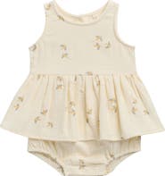 QUINCY MAE Skirted Organic Cotton Romper