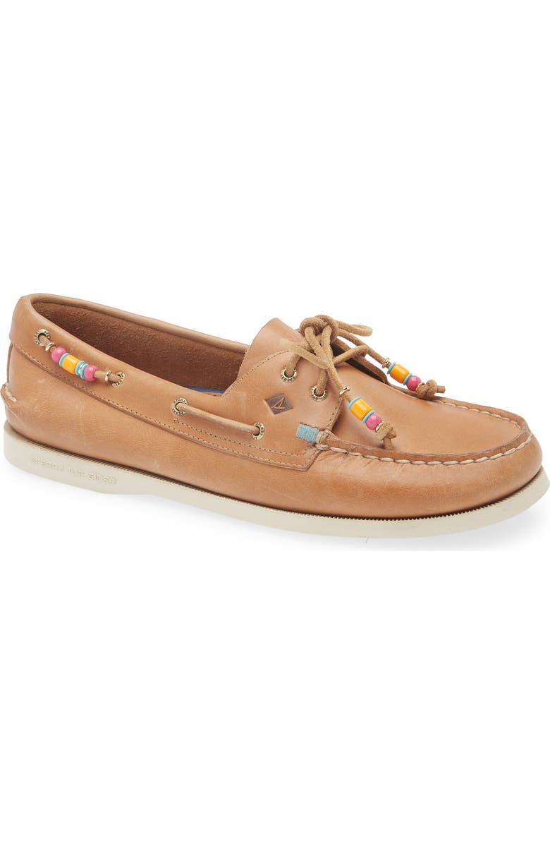 Sperry Authentic Original 2-Eye Beaded Boat Shoe, Main, color, Nutmeg Bead