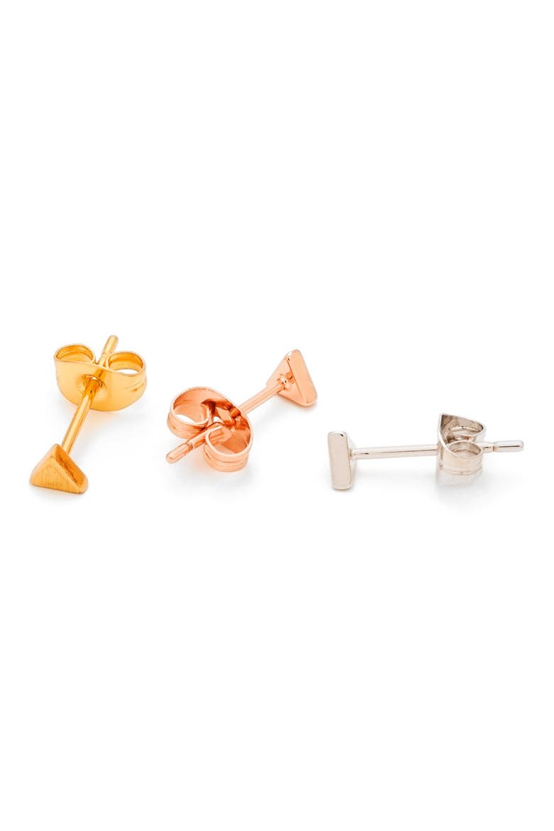 3-Stud Set, Alternate, color, MIXED- TRIANGLE