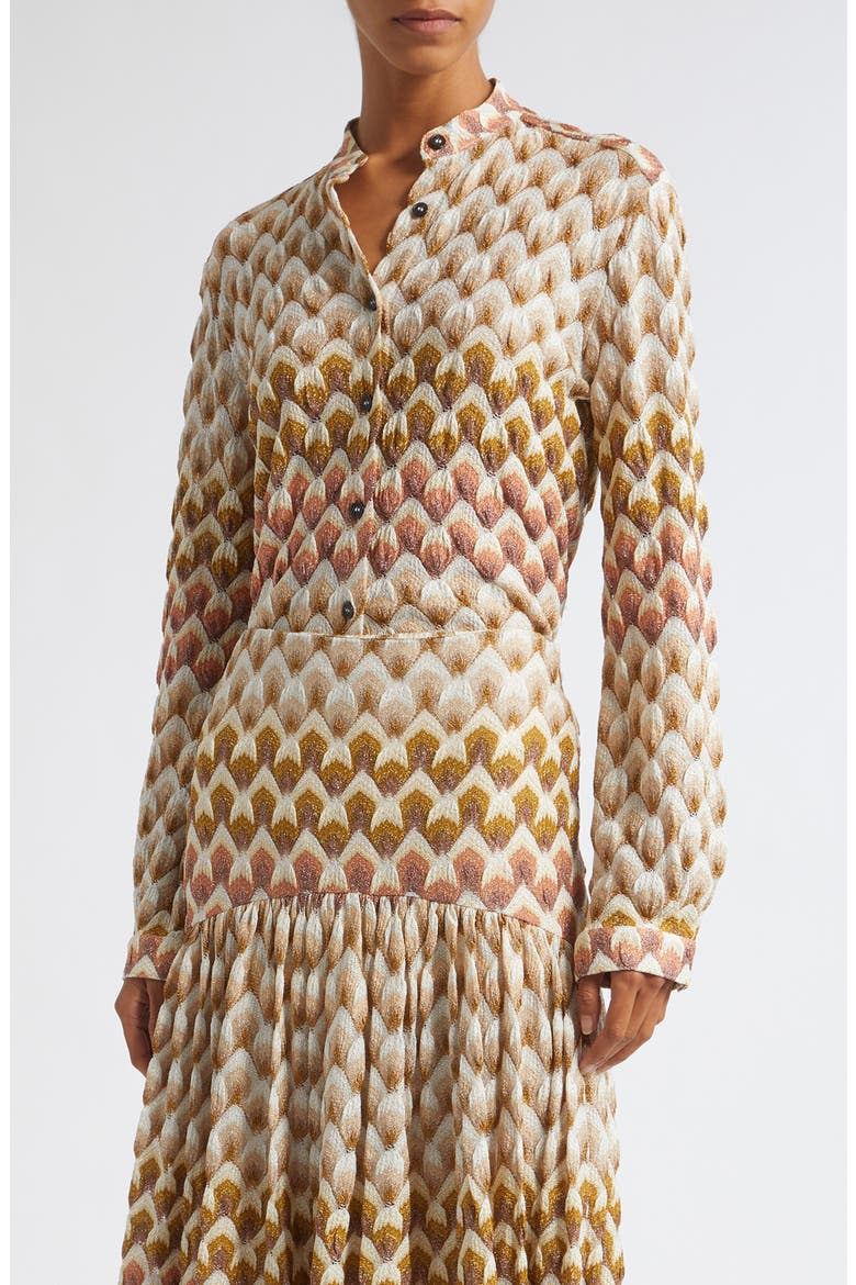Metallic Button-Up Shirt, Main, color, S30GA