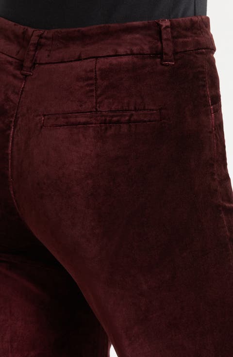 Leenah High Waist Wide Leg Velvet Trouser Jeans
