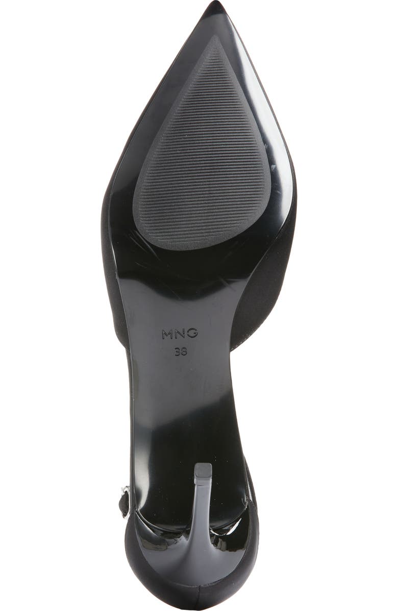 MANGO Satin Court Pump, Alternate, color, Black