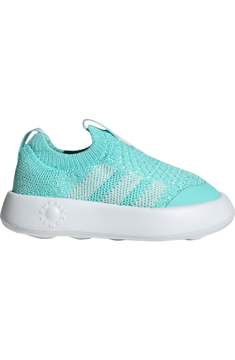 adidas Kids' Bubblecomfy Knit Sneaker, Alternate, color, Flash Aqua/ Footwear White