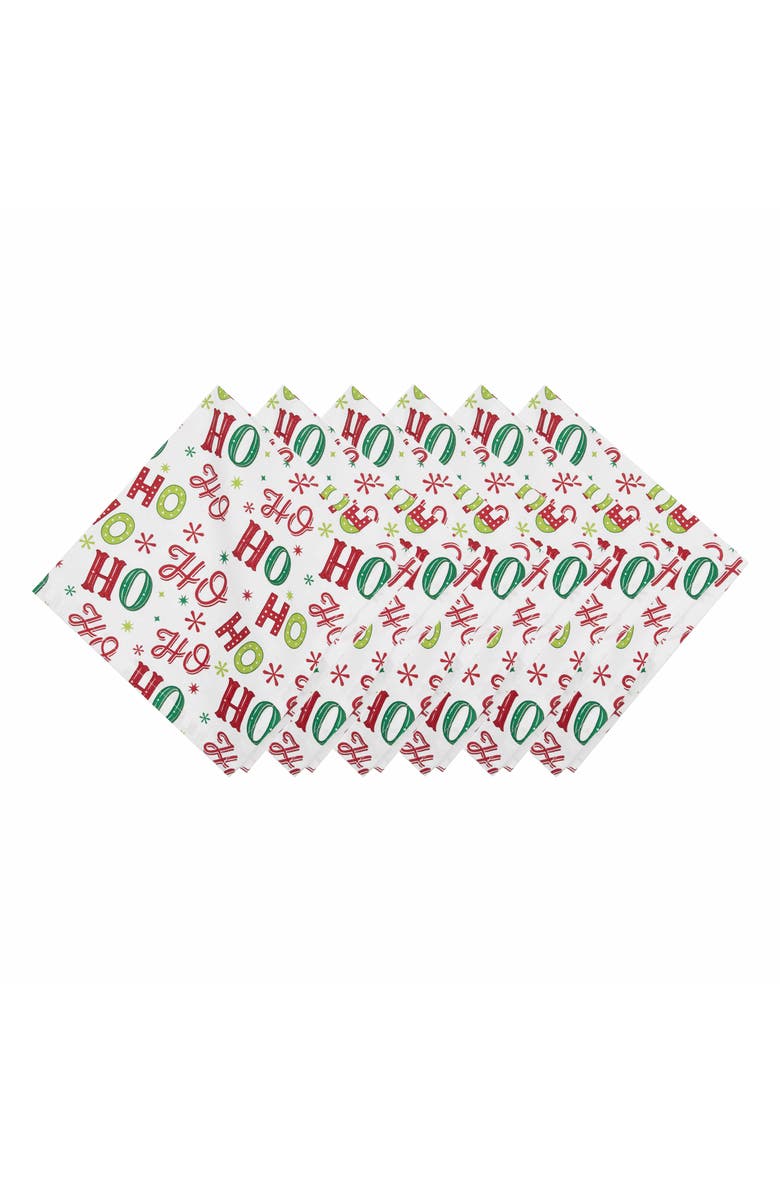 C&F Home Ho Ho Ho Napkins Set of 6, Main, color, Red