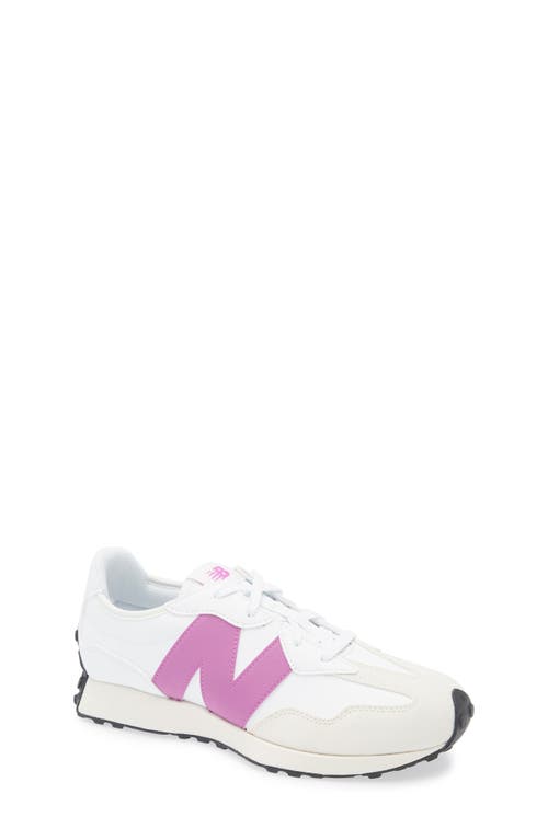 New Balance 327 Sneaker In White/passion Fruit