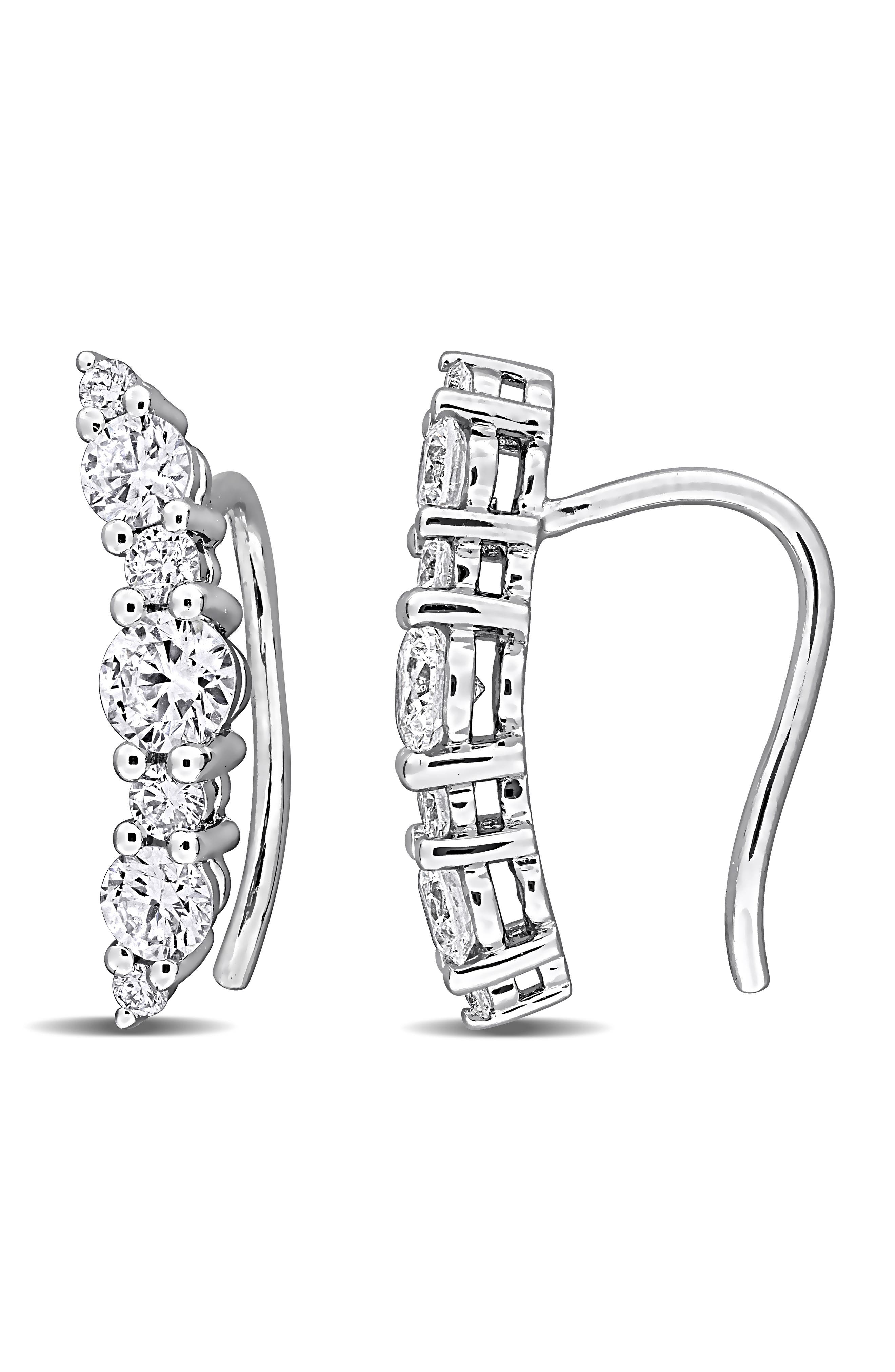 Created Forever Sterling Silver Lab Grown Diamond Ear Crawlers