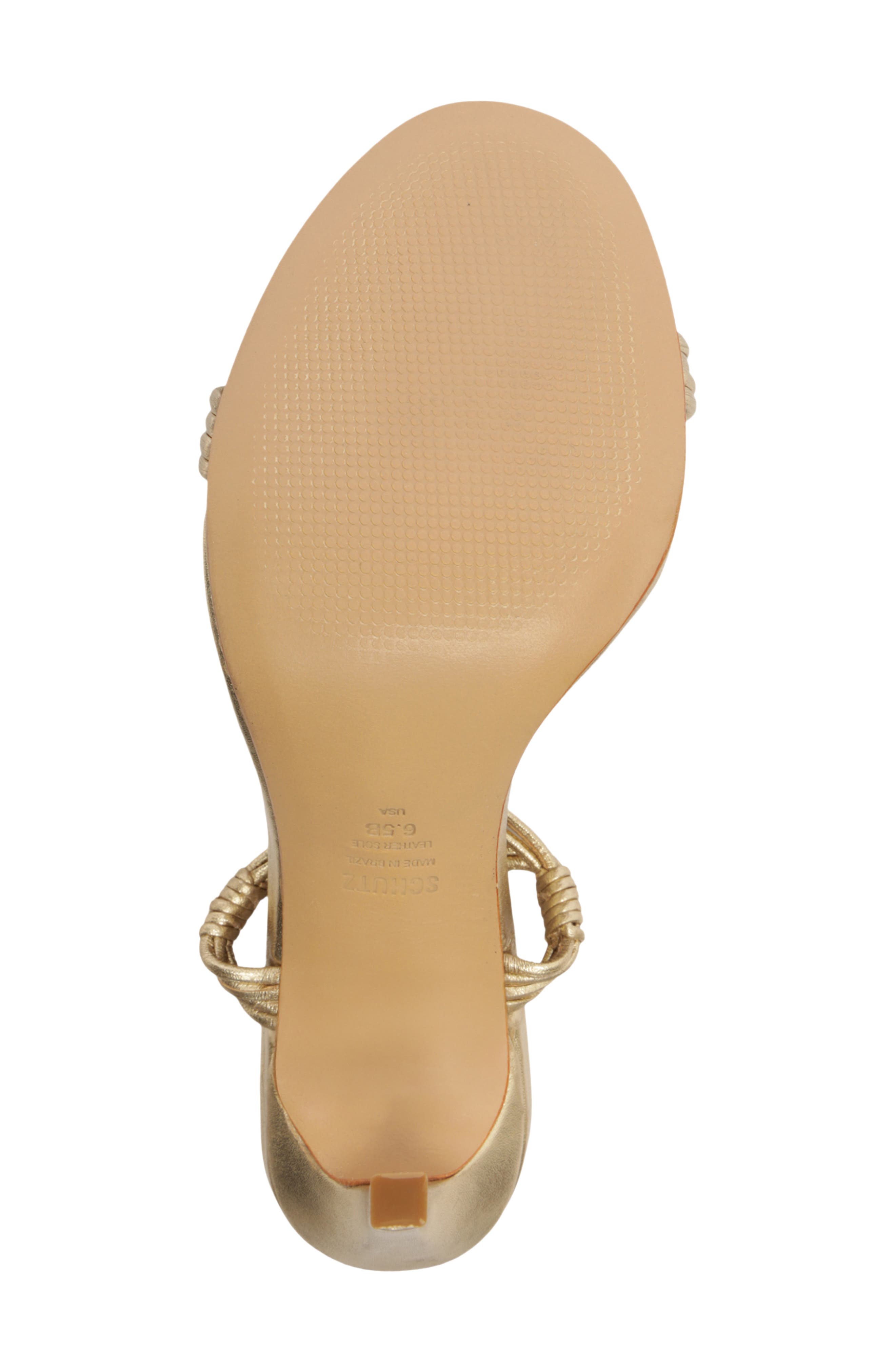 Schutz Nara Ankle Strap Stiletto Sandal, Alternate, color, Platina