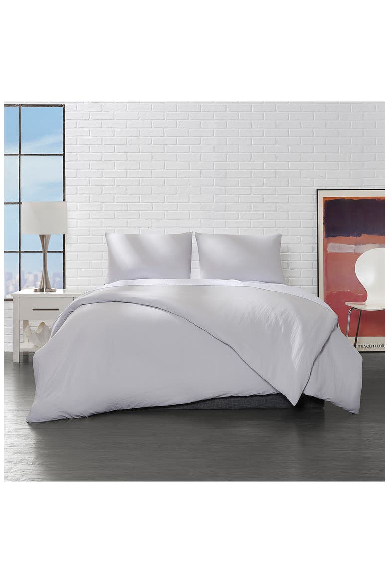 Triple Brushed Duvet Cover & Sham Set, Alternate, color, SILVER
