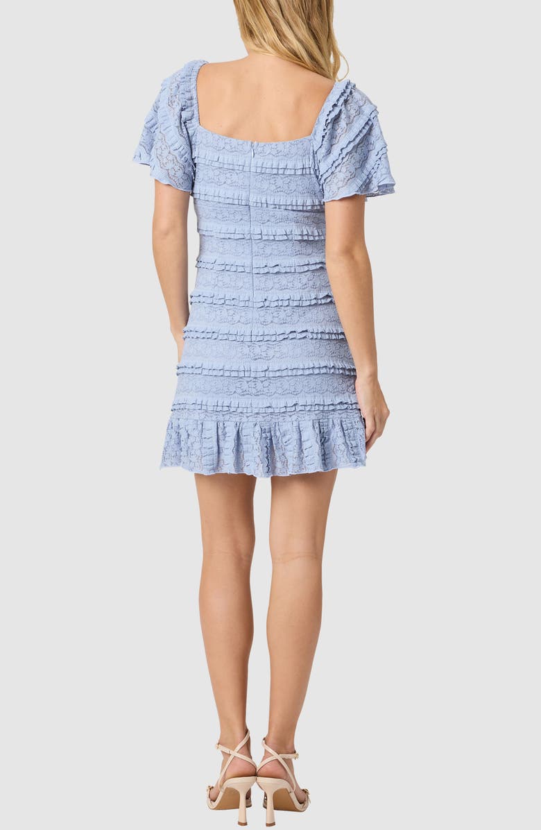All in Favor Flutter Sleeve Lace Minidress, Alternate, color, Periwinkle