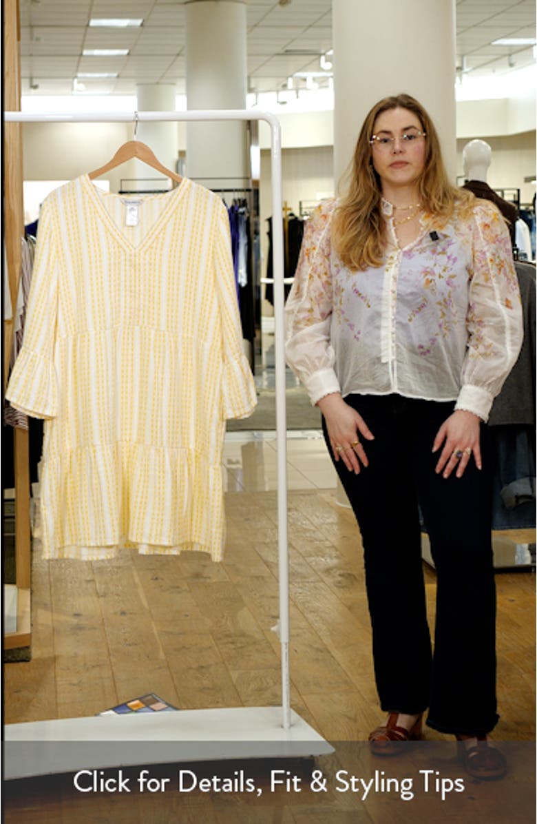 Stripe Cotton Tiered Cover-Up Dress, sales video thumbnail