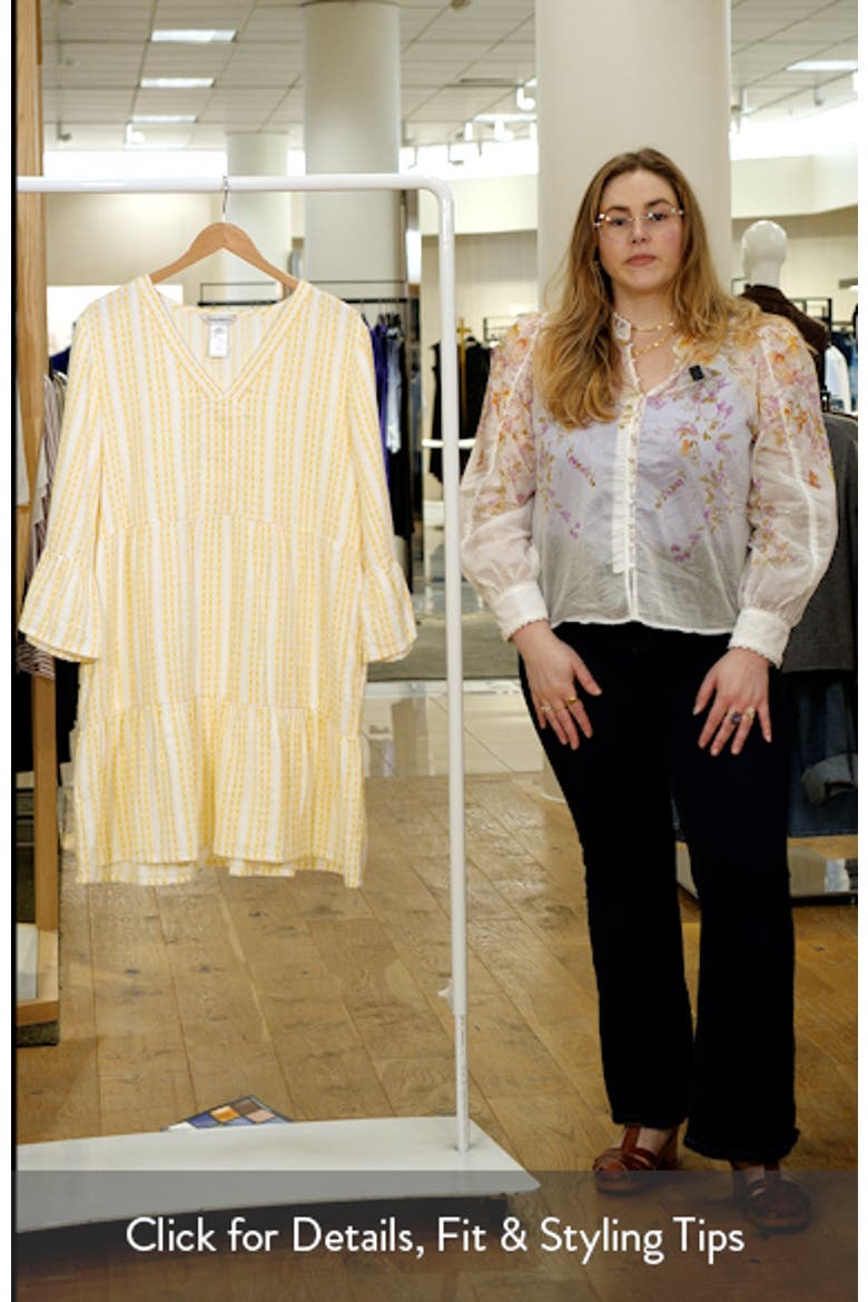 Stripe Cotton Tiered Cover-Up Dress video