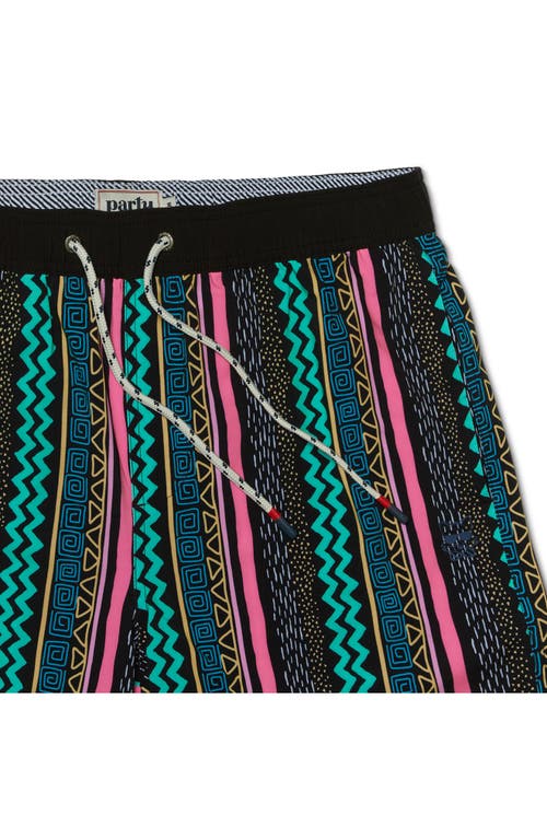 Party Pants Vertical Vibes Swim Trunks In Black