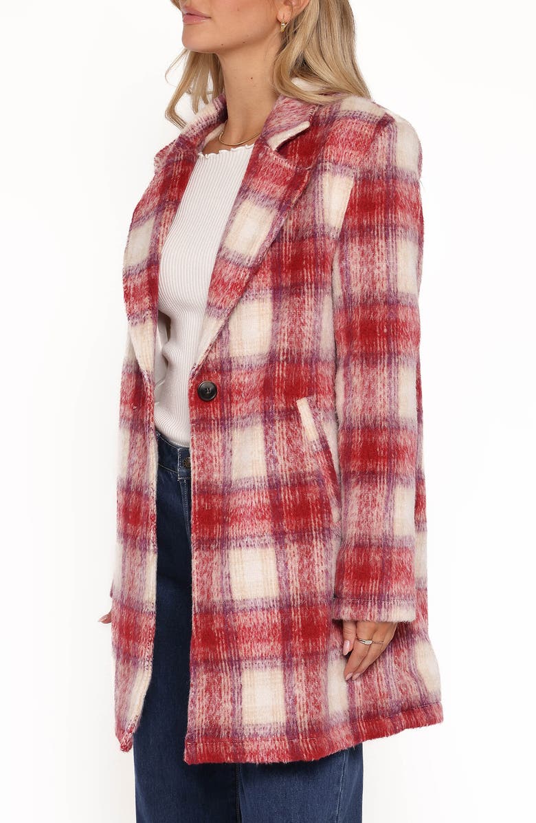 Petal & Pup Travistine Longline Plaid Coat, Alternate, color, Pink