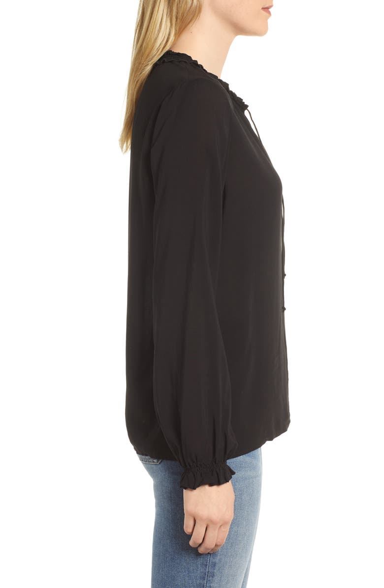 Velvet by Graham & Spencer Ruffle Tie Neck Top, Alternate, color, 