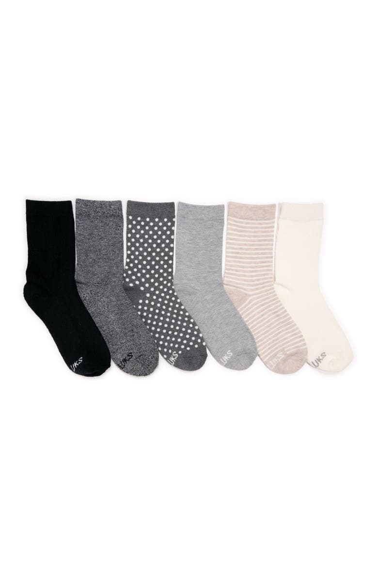 Dreamstep Crew Socks 6 Pair Pack, Main, color, Dark Neutral
