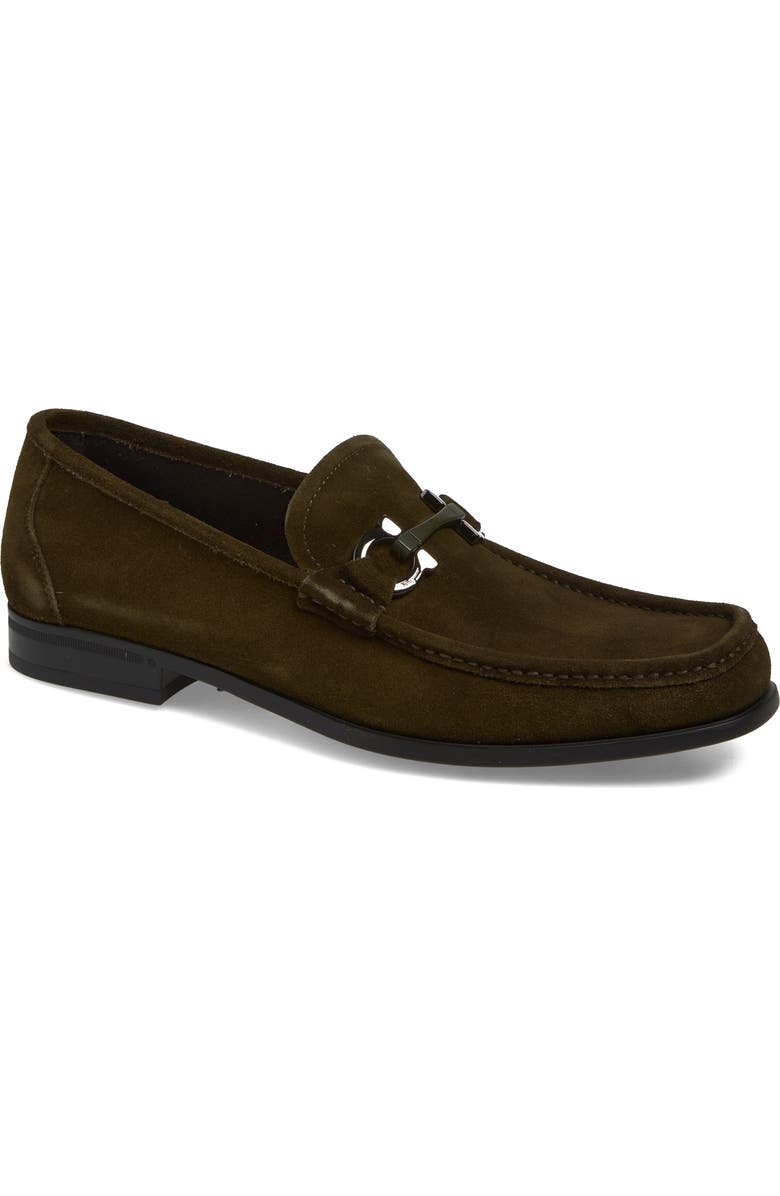 FERRAGAMO Grandioso Bit Loafer, Main, color, Loden Nero