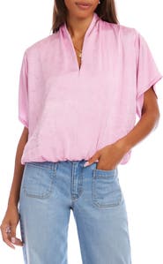 Karen Kane Crushed Satin V-Neck Top