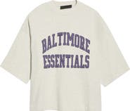 Fear of God Essentials Baltimore Ravens Merch Oversize Cotton Graphic T-Shirt